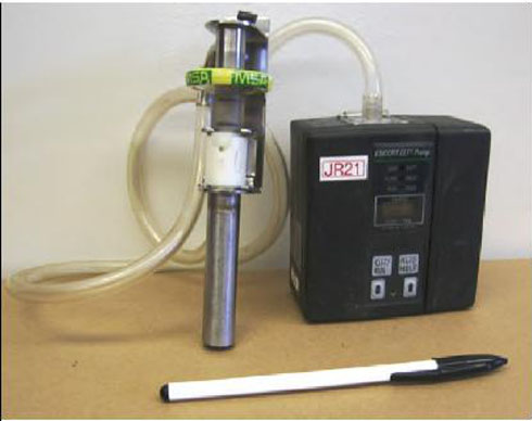 Индивидуальный пробоотборный насос, циклон и кассета с фильтром для гравиметрических измерений концентраций респирабельной пыли