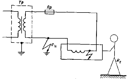 Схема включения разделяющего трансформатора