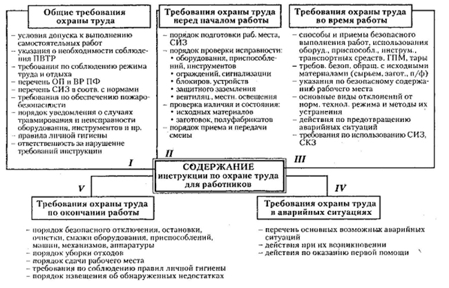 Содержание инструкции по охране труда для работников