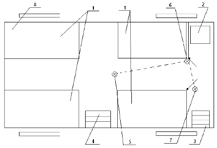 Схема пассажирского салона автобуса и место травмирования кондуктора